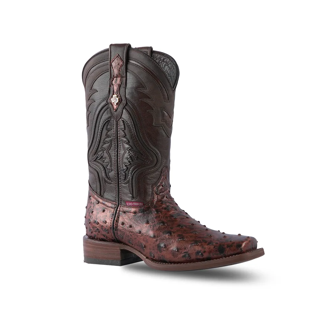 Texas Country Boot Ostrich Paris Rodeo Toe AV90