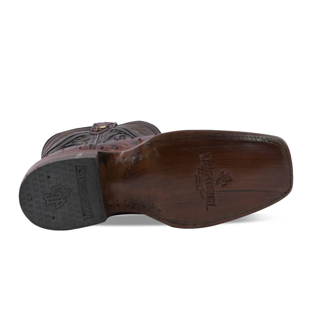 Texas Country Boot Ostrich Paris Rodeo Toe AV90