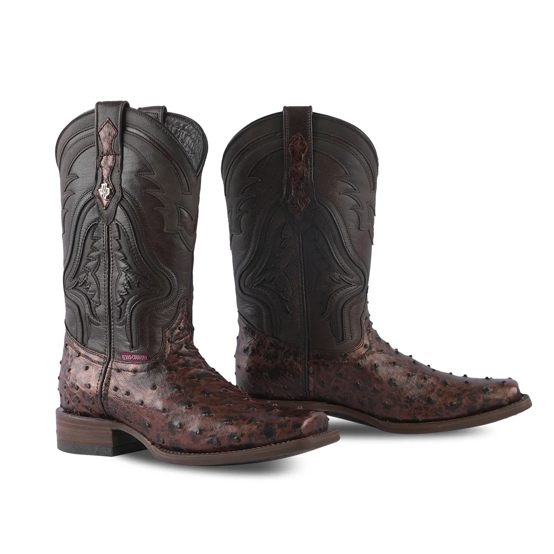 Texas Country Boot Ostrich Paris Rodeo Toe AV90