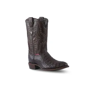 Texas Country Exotic Boot Lomo Caiman Kango Tabaco Round Toe LM220