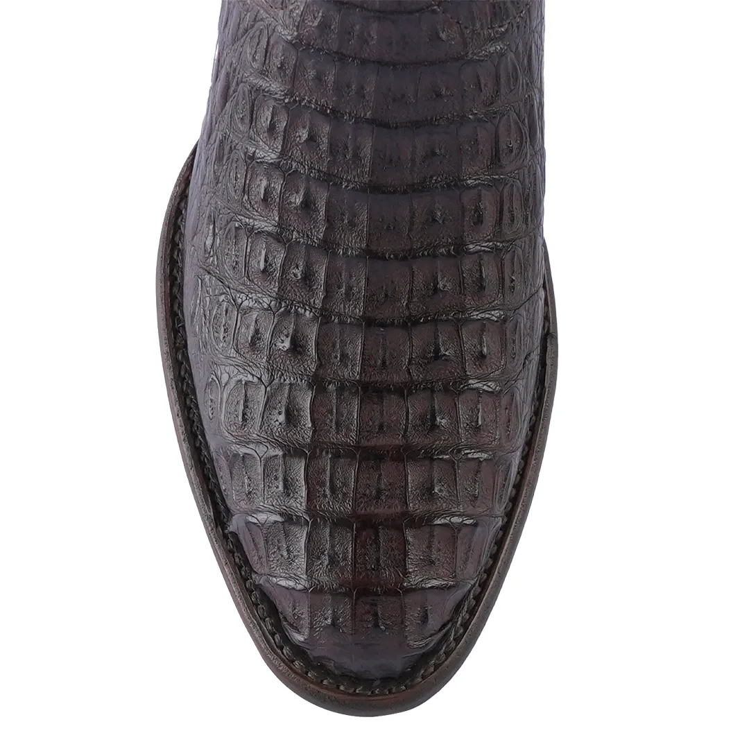 Texas Country Exotic Boot Lomo Caiman Kango Tabaco Round Toe LM220