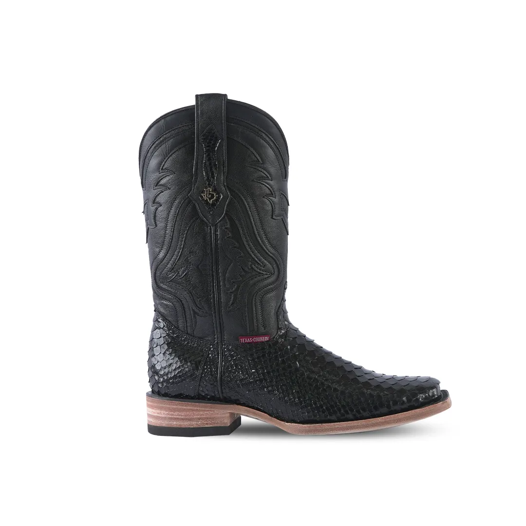 Texas Country Exotic Boot Python Black PN100