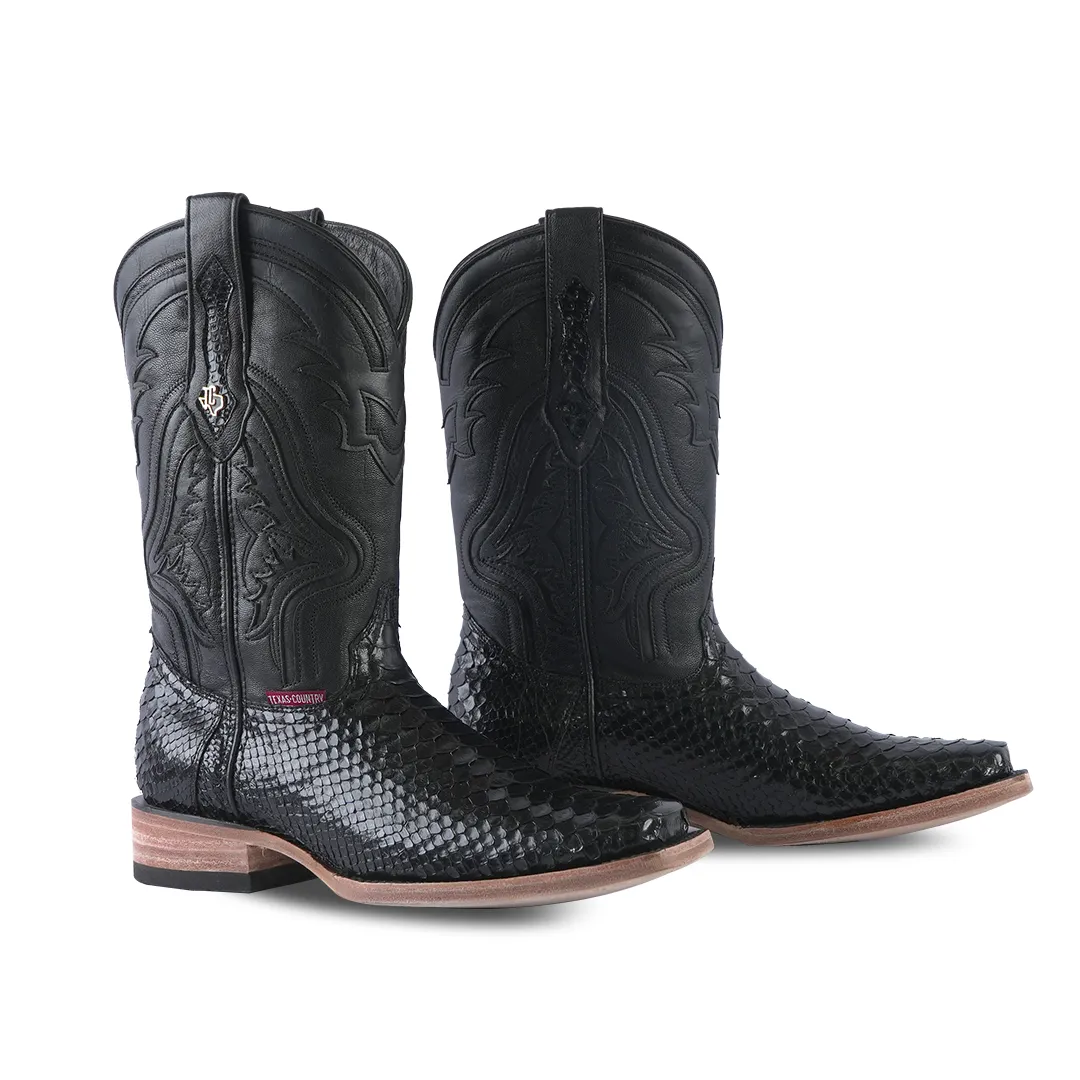 Texas Country Exotic Boot Python Black PN100