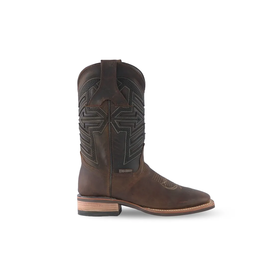 Texas Country Western Boot Azkar Tan Square Toe E649