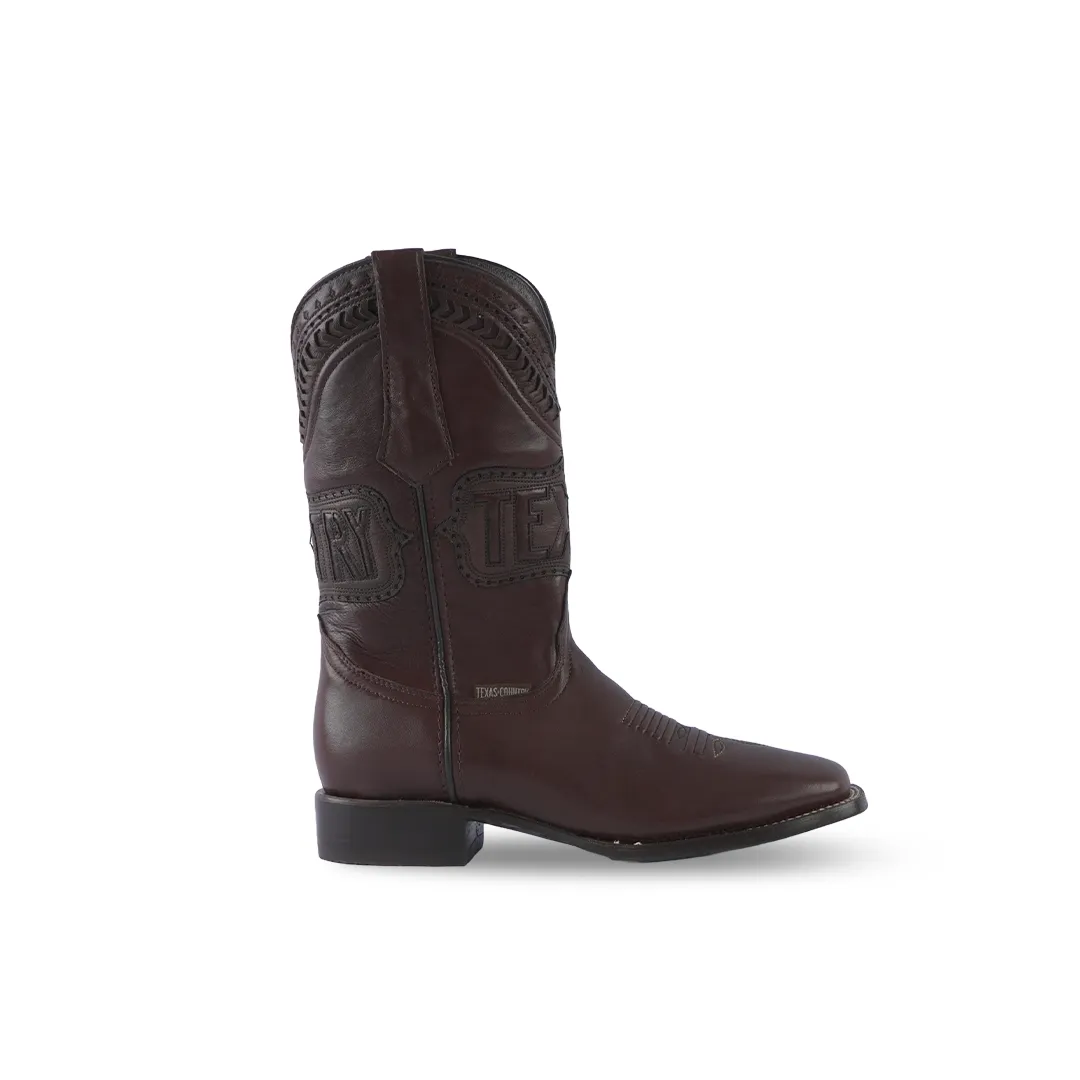 Texas Country Western Boot Mestizo Choco Lustrado E669