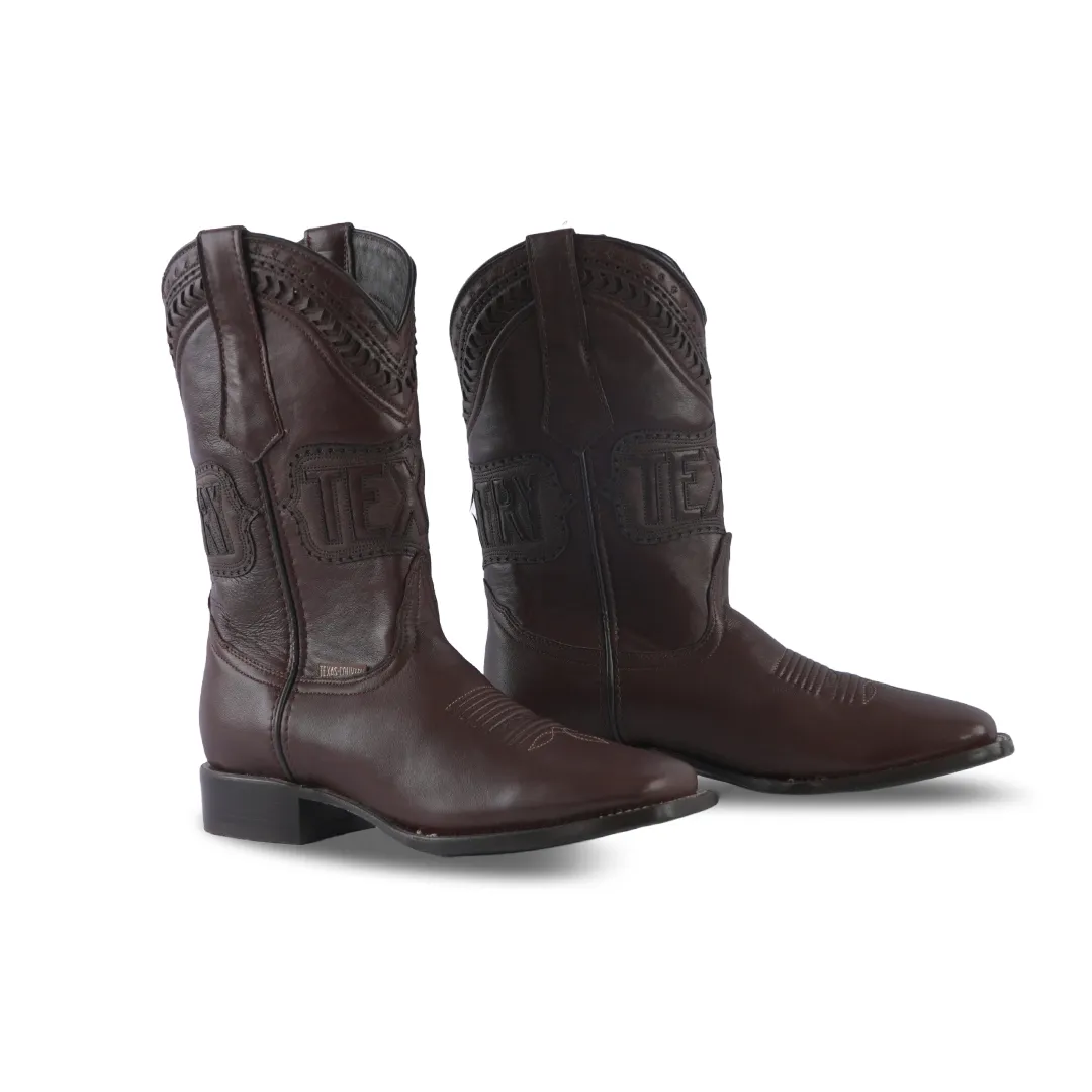 Texas Country Western Boot Mestizo Choco Lustrado E669