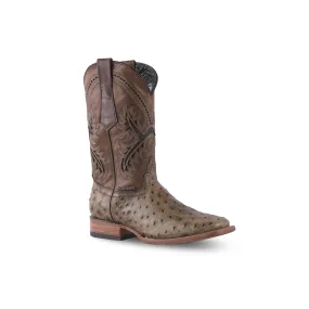 Texas Country Western Boot Ostrich Ranch CC Camel Est 593