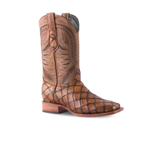 Texas Country Western Boot Pez Pirarucu Miel Mun Square Toe E687