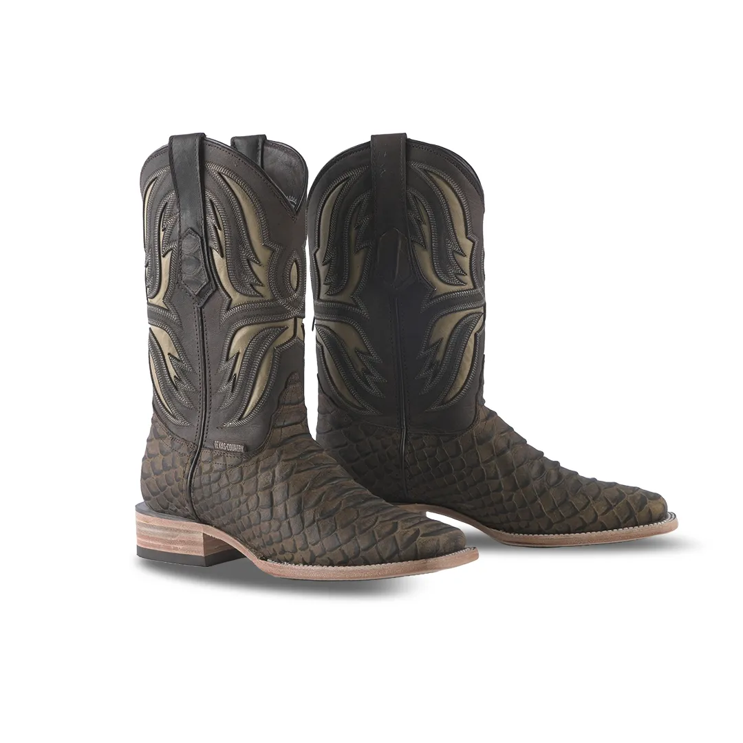 Texas Country Western Boot Python Jumbo Camel Grasso E683