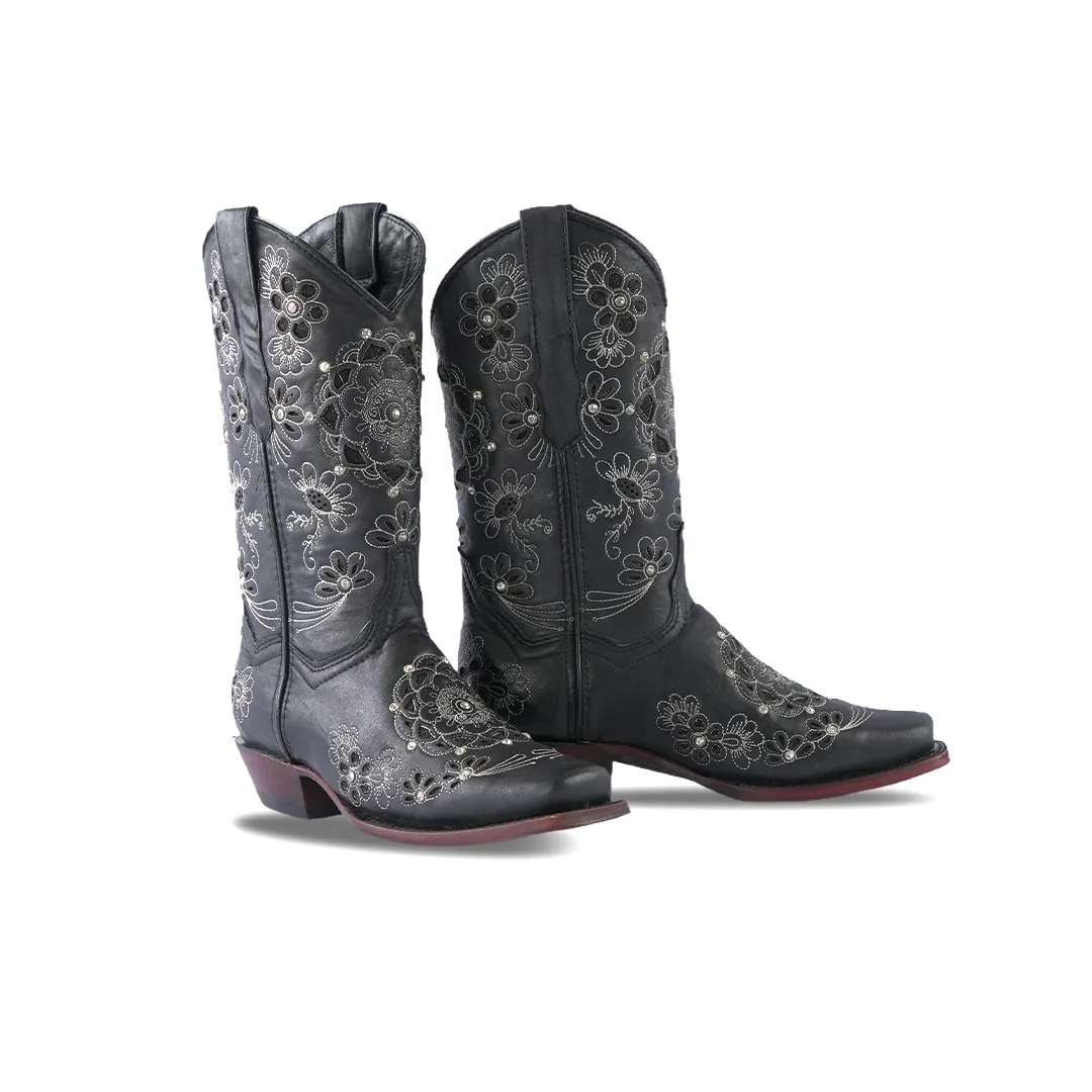 Texas Country Womens Western Boot Liga Black E328-1