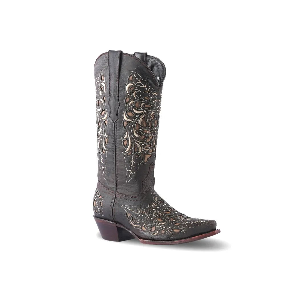 Texas Country Womens Western Boot Oklahoma Choco Retro Toe E353