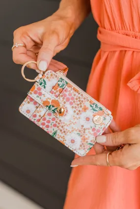 The Darling Effect Keychain Card Wallet- Orange & Tan