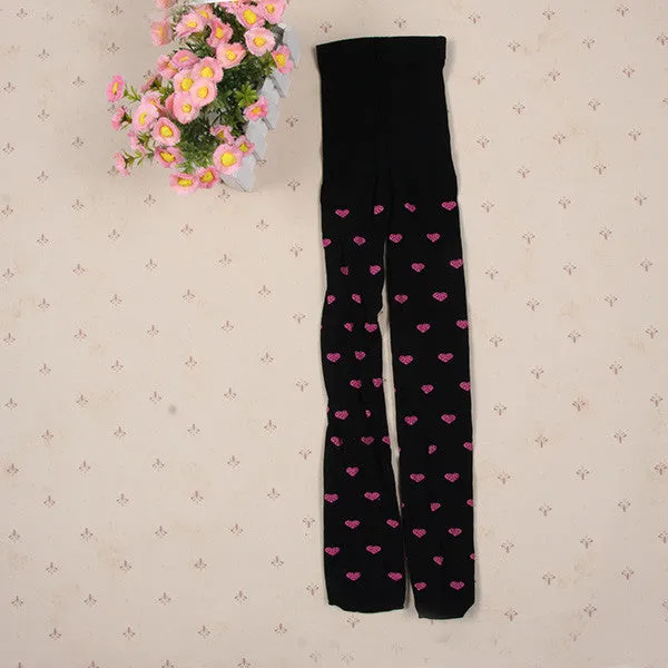 Toddler Kids Girls Love Heart Leggings Pants Trousers Pantyhose Full Foot Stocking 7 Colors SM6