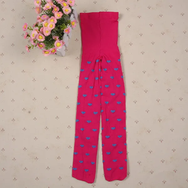 Toddler Kids Girls Love Heart Leggings Pants Trousers Pantyhose Full Foot Stocking 7 Colors SM6