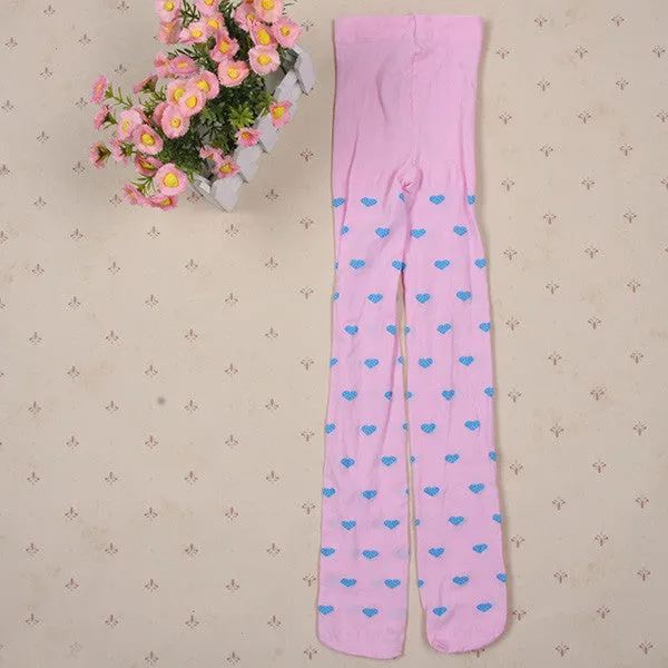 Toddler Kids Girls Love Heart Leggings Pants Trousers Pantyhose Full Foot Stocking 7 Colors SM6