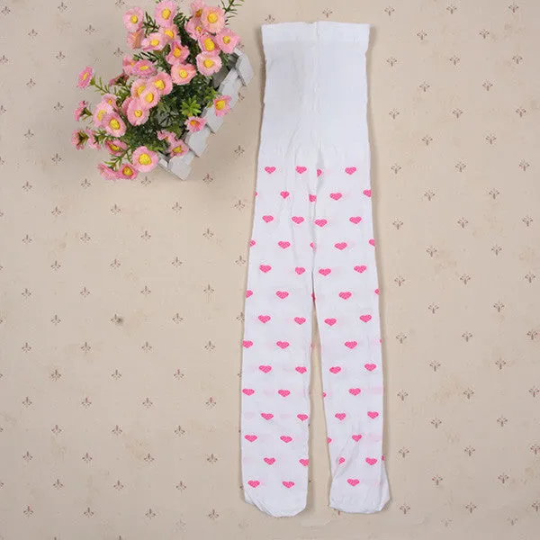 Toddler Kids Girls Love Heart Leggings Pants Trousers Pantyhose Full Foot Stocking 7 Colors SM6