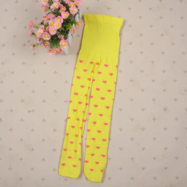 Toddler Kids Girls Love Heart Leggings Pants Trousers Pantyhose Full Foot Stocking 7 Colors SM6