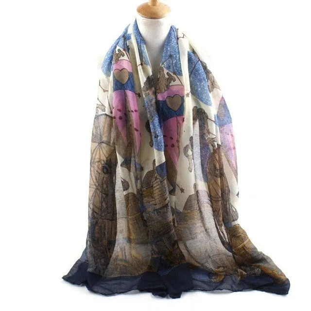 Trendy Fashion Women's Long Print Scarf Wrap For Ladies Shawl Voile Pretty Scarf Tole Women Girls Scarves 90*180cm #1201 SM6