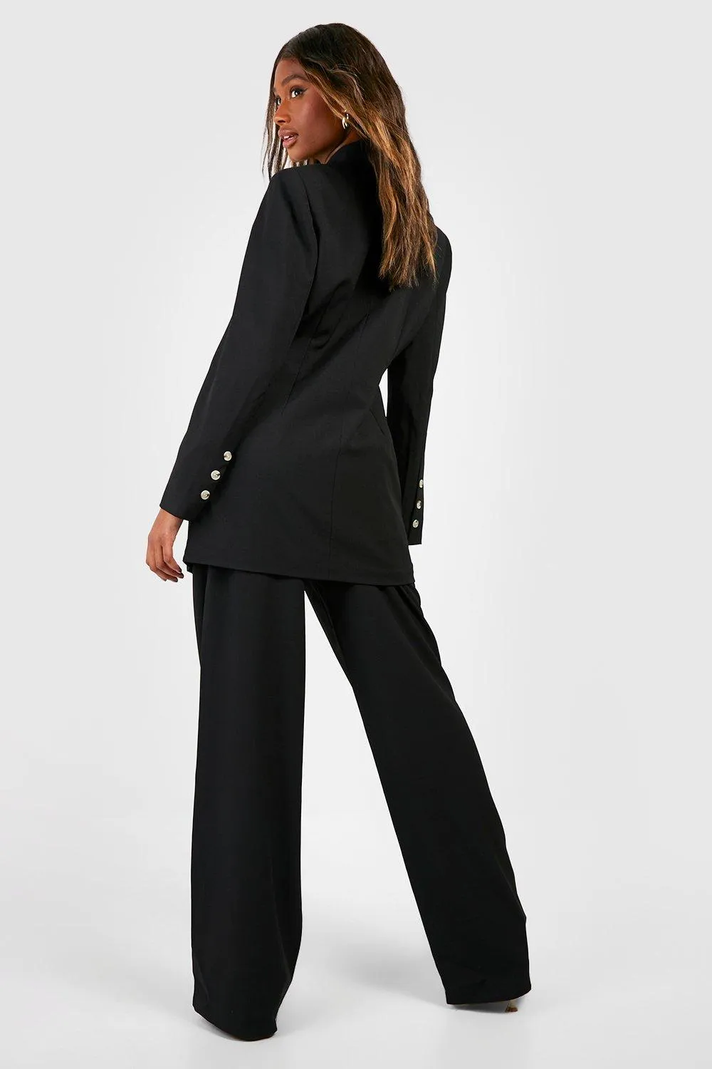 Trousers | Linen Look Mock Horn Tailored Trousers | boohoo