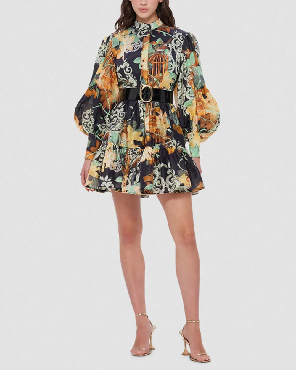 Twilight Azalea Print Alexandra Belted Mini Dress