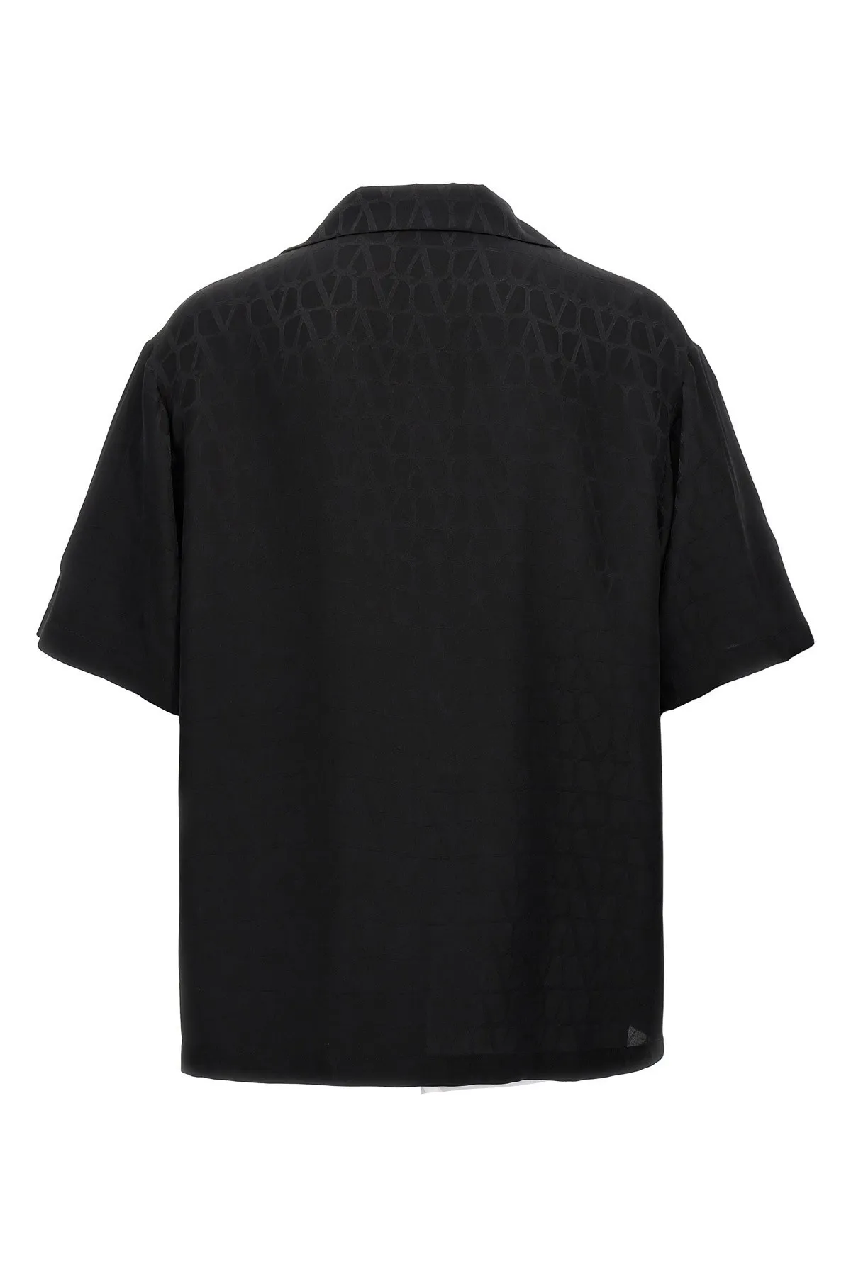 VALENTINO  |Monogram Unisex Silk Short Sleeves Oversized Logo Luxury