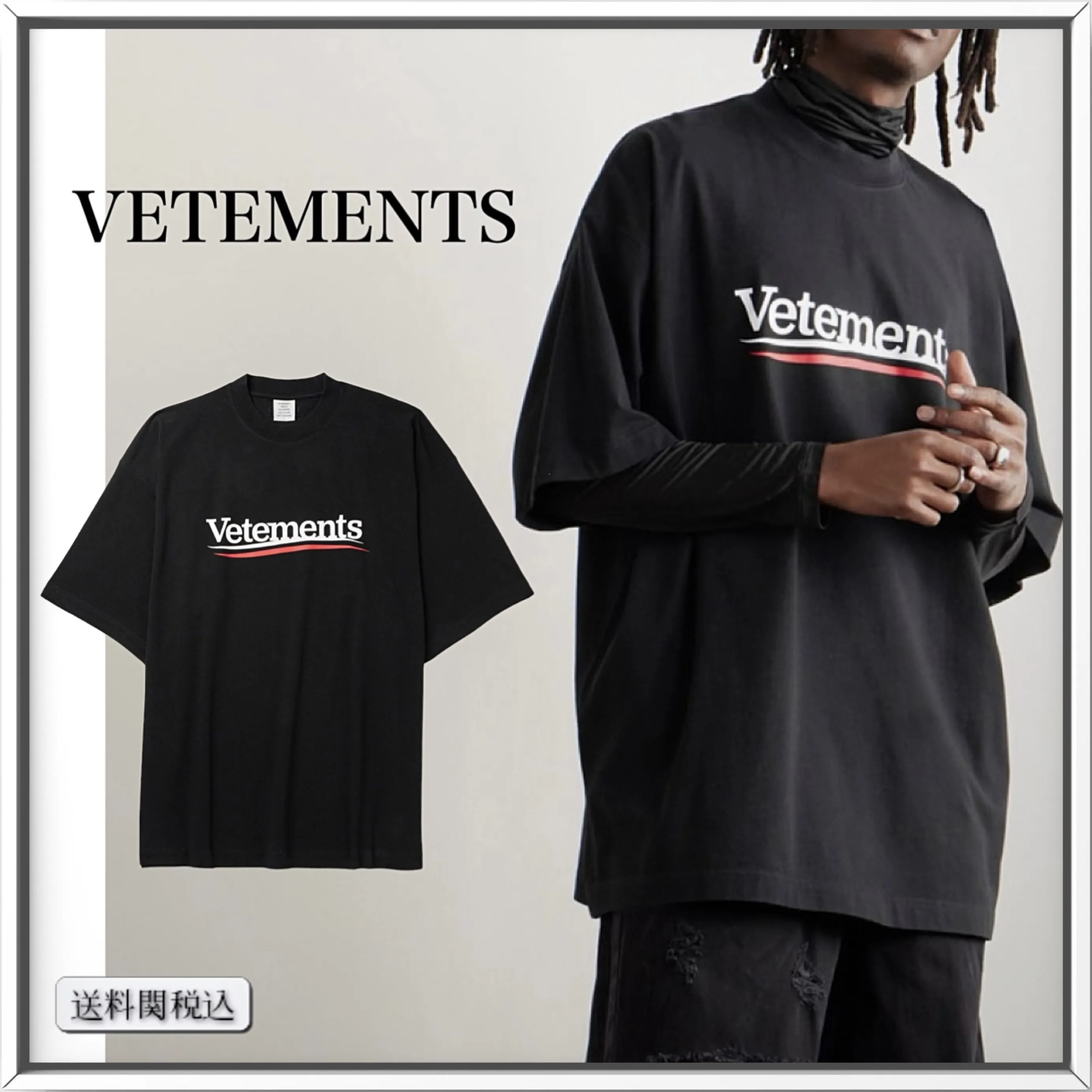 VETEMENTS  |Street Style Cotton Short Sleeves Oversized Logo T-Shirts