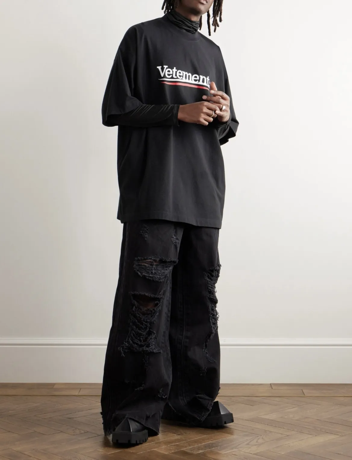 VETEMENTS  |Street Style Cotton Short Sleeves Oversized Logo T-Shirts