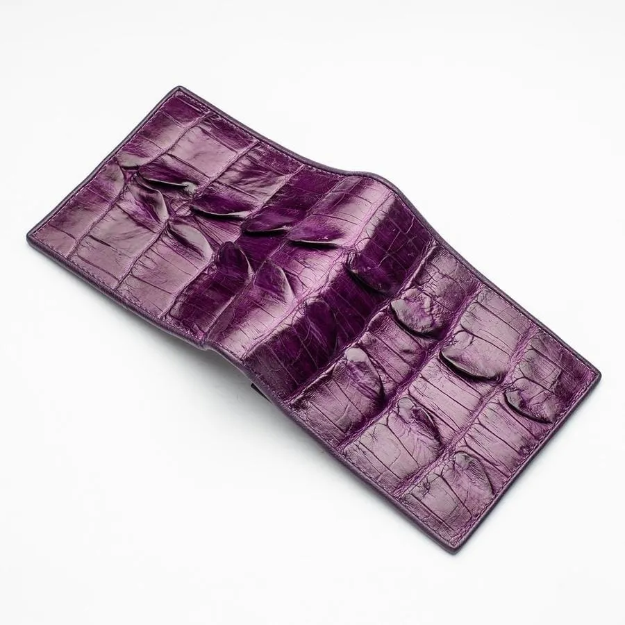 Violet Crocodile Tail Skin Mens Wallets