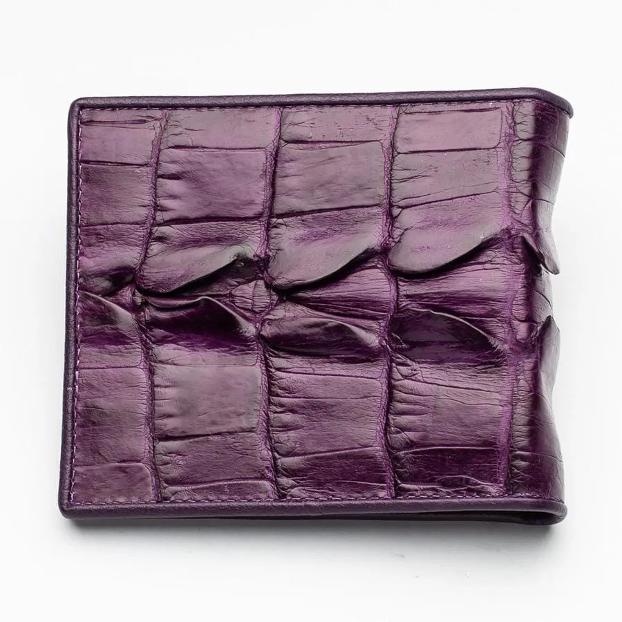 Violet Crocodile Tail Skin Mens Wallets