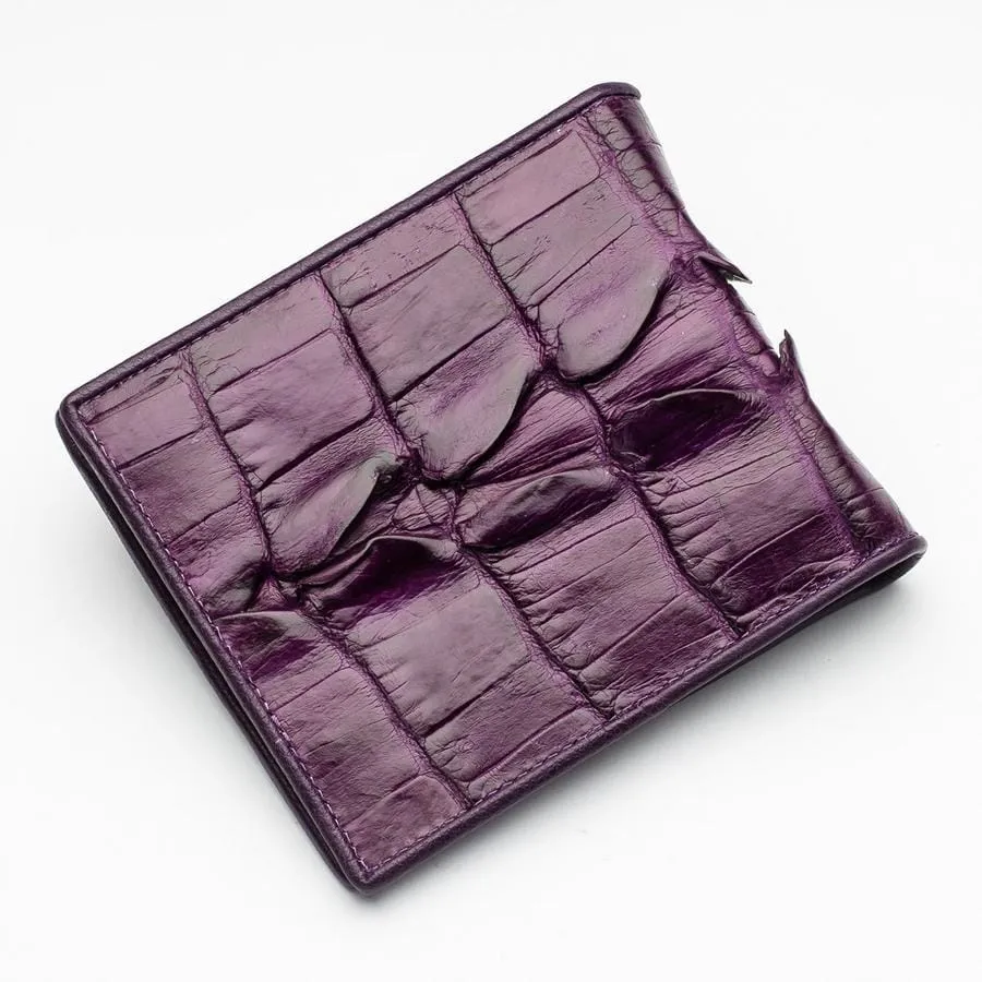 Violet Crocodile Tail Skin Mens Wallets