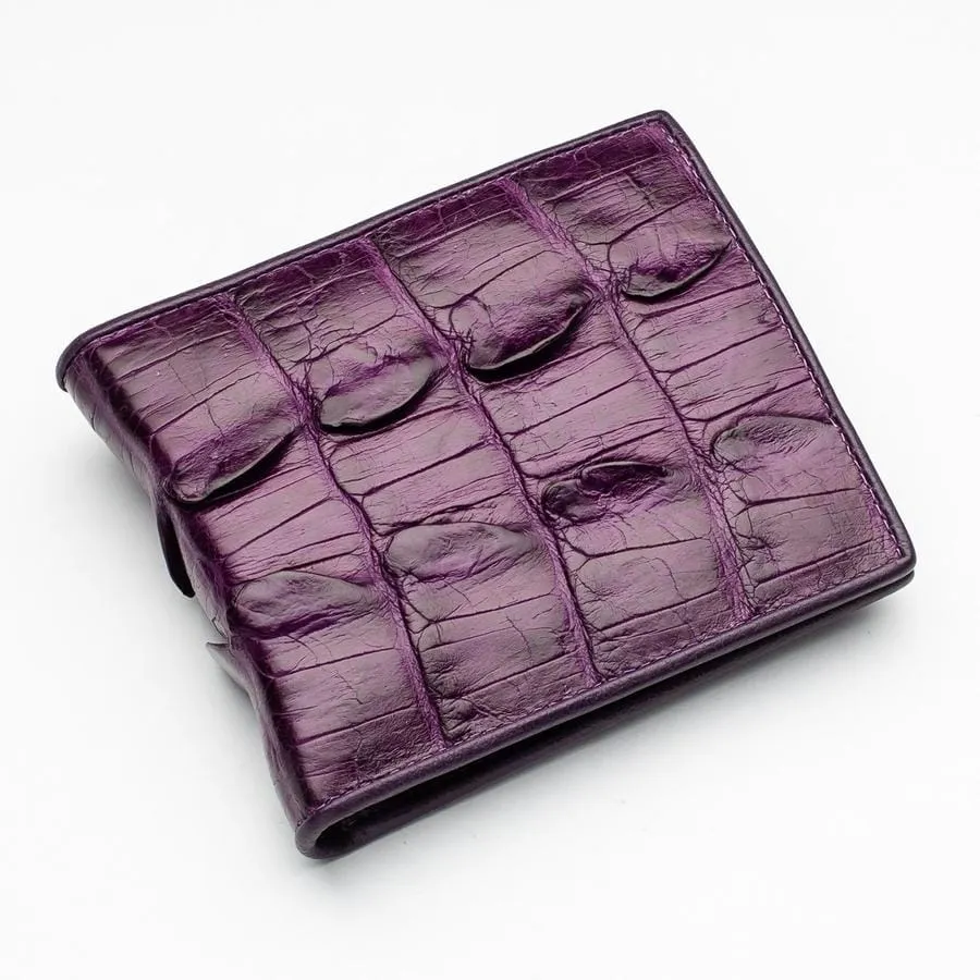 Violet Crocodile Tail Skin Mens Wallets