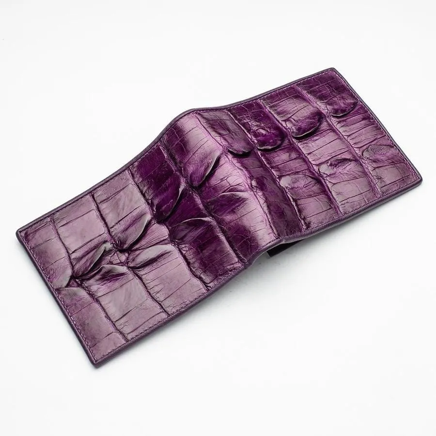 Violet Crocodile Tail Skin Mens Wallets