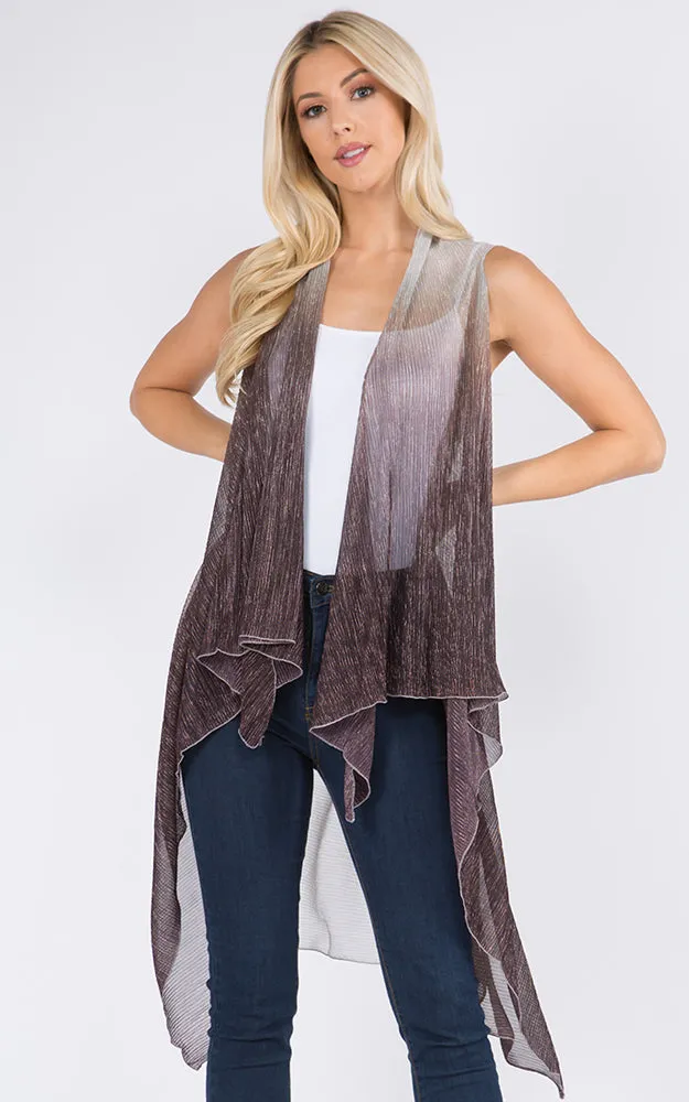 VP8102 Metallic Color Tonal Scarf Vest