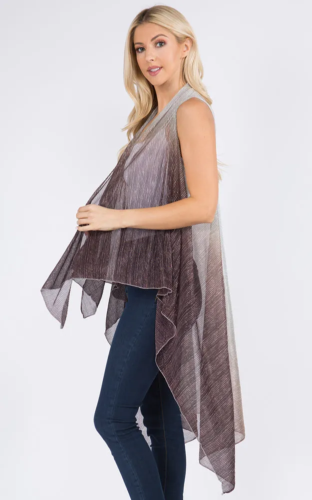 VP8102 Metallic Color Tonal Scarf Vest