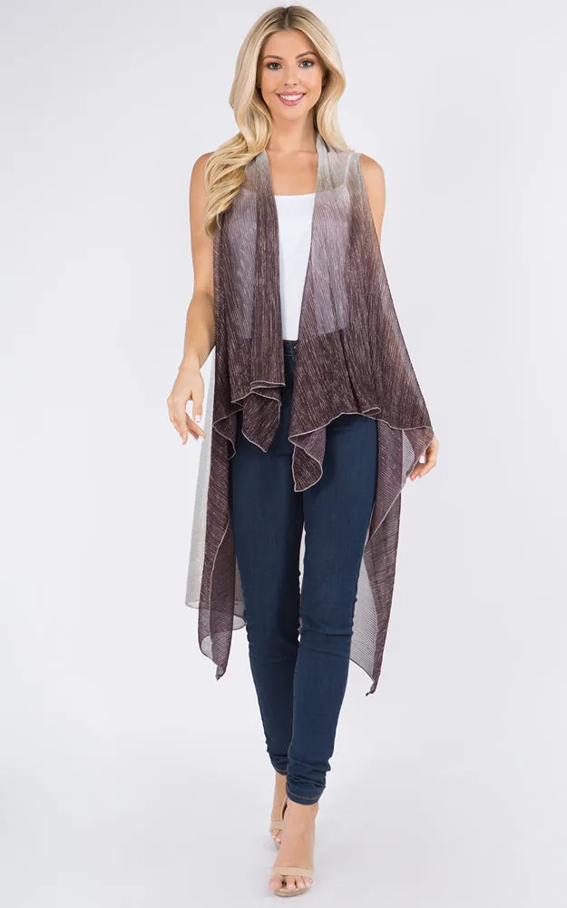 VP8102 Metallic Color Tonal Scarf Vest