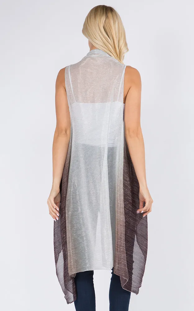 VP8102 Metallic Color Tonal Scarf Vest