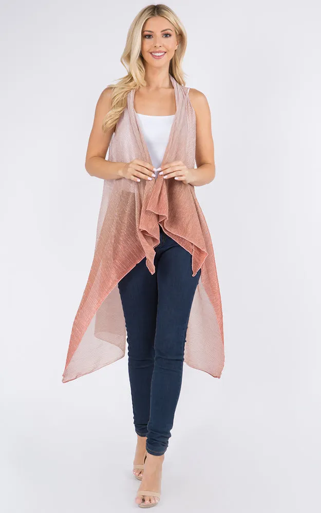 VP8102 Metallic Color Tonal Scarf Vest