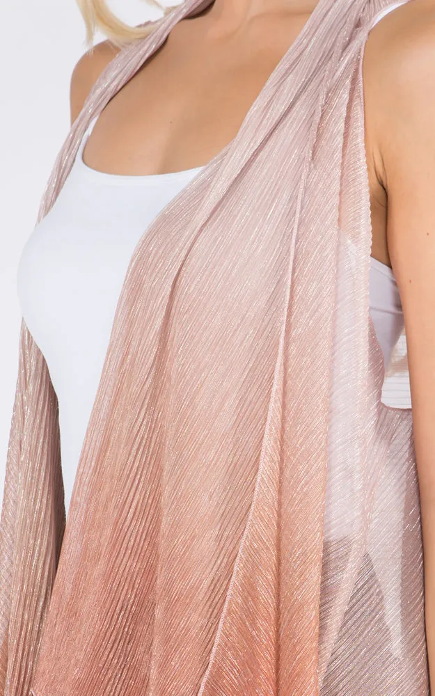 VP8102 Metallic Color Tonal Scarf Vest