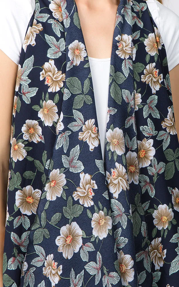 VP93B8 Daisy Floral Long Scarf Vest