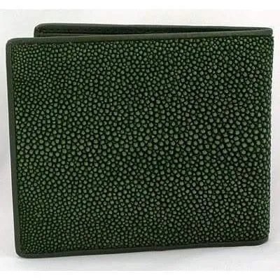 White Pearl Green Polished Stingray Wallet