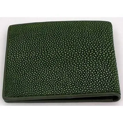 White Pearl Green Polished Stingray Wallet