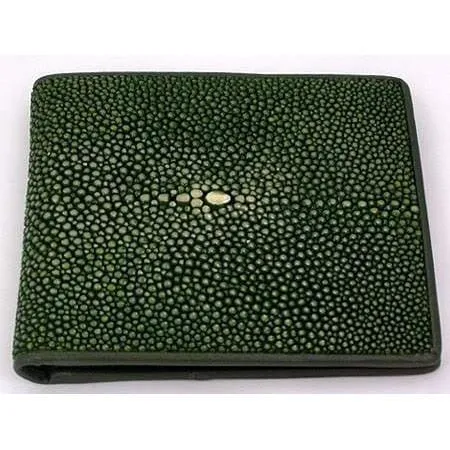 White Pearl Green Polished Stingray Wallet