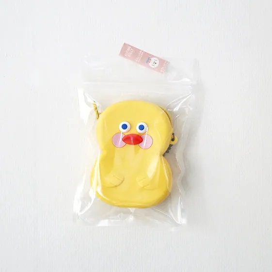 White Yellow Cute Duck Silicone Pouches Purses Mini Handbags Cosmetics Coin Wallets Womens Girls Waterproof