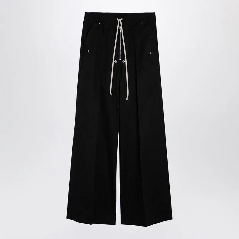 WIDE BELA BLACK COTTON TROUSERS