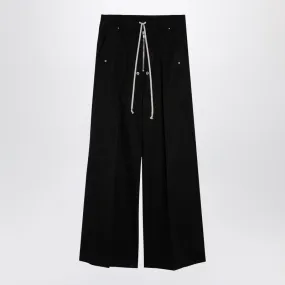 WIDE BELA BLACK COTTON TROUSERS