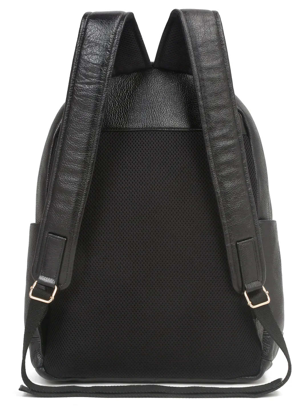 Women's BLACK textured Leather backpack