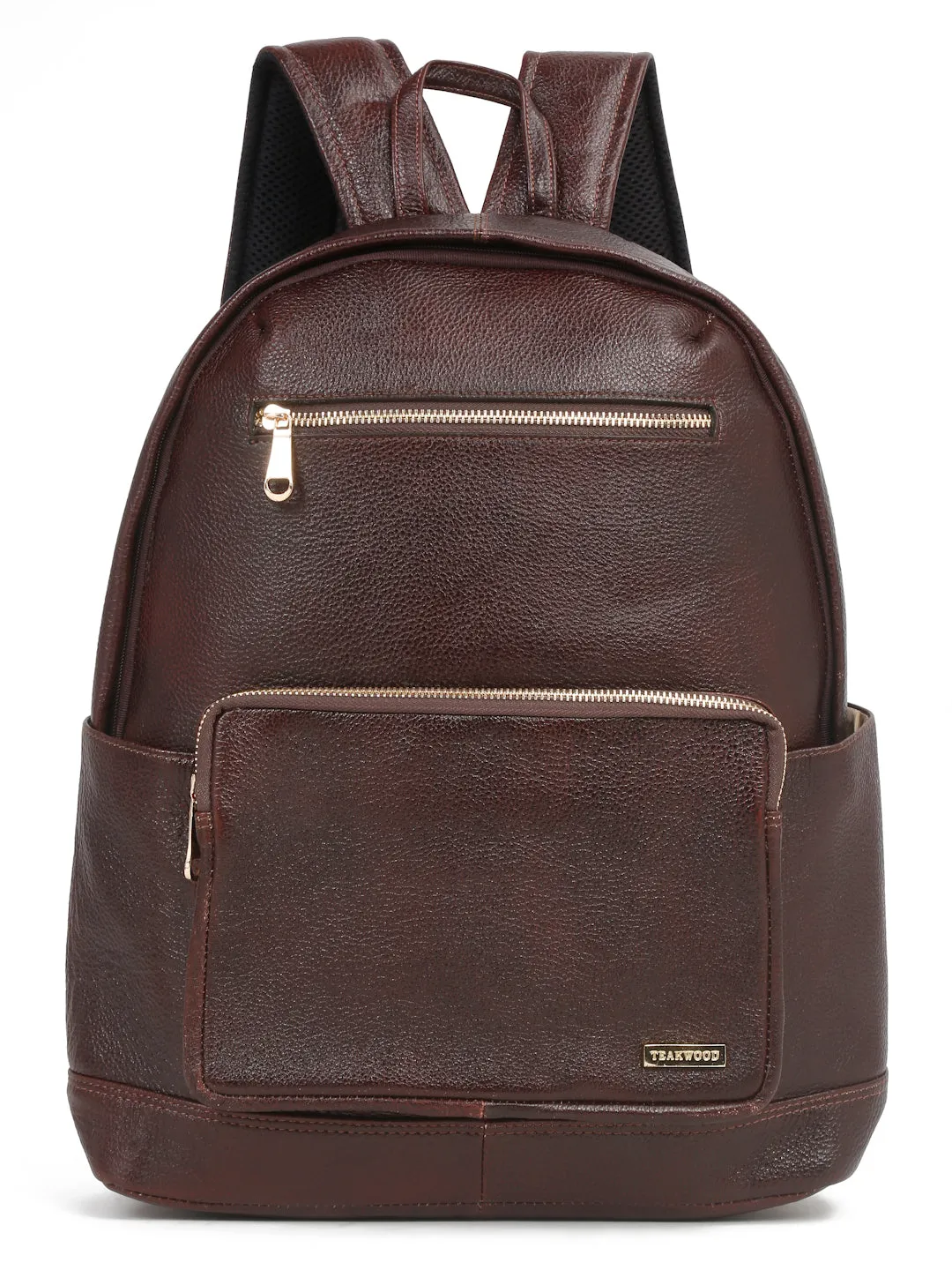 Women's BROWN textured Leather backpack