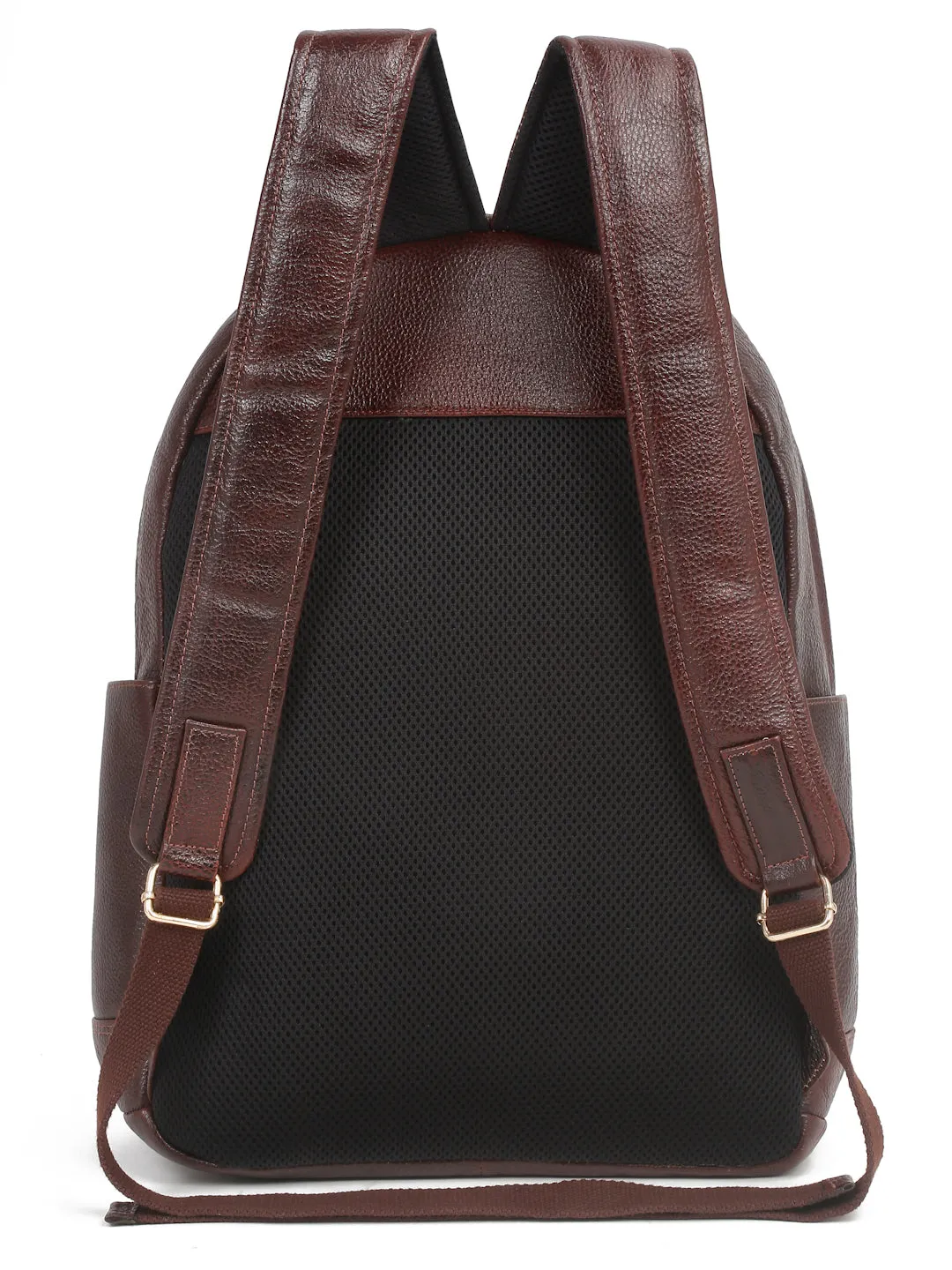 Women's BROWN textured Leather backpack