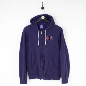 Womens CHAMPION Hoodie Navy Blue | Medium