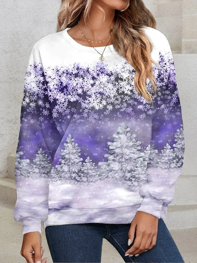 Women's Festive Snowflake Christmas Sweatshirt